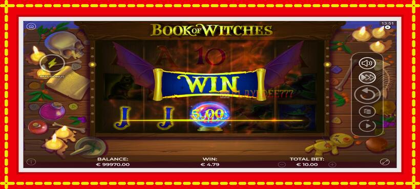 Slot machine Book of Witches with access to free game online, picture 3