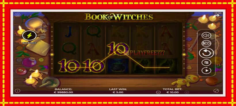 Slot machine Book of Witches with access to free game online, picture 4