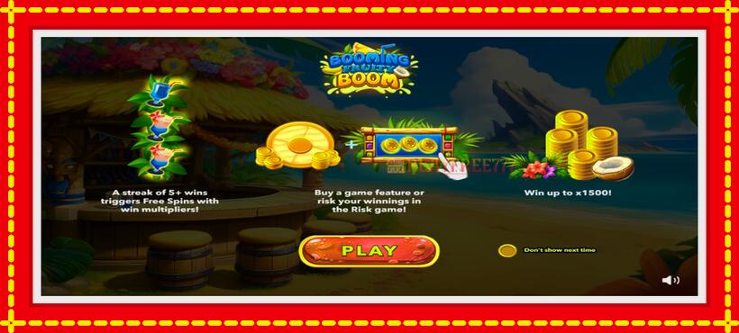 Slot machine Booming Fruity Boom with access to free game online, picture 1