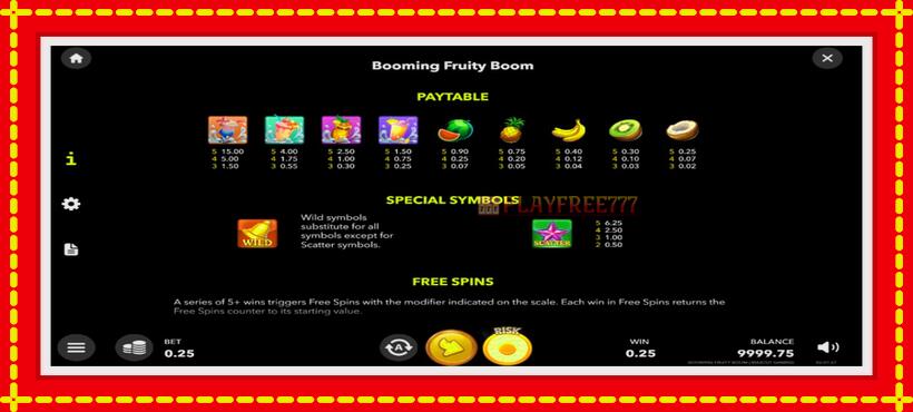 Slot machine Booming Fruity Boom with access to free game online, picture 5