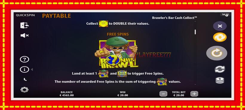 Slot machine Brawlers Bar Cash Collect with access to free game online, picture 5