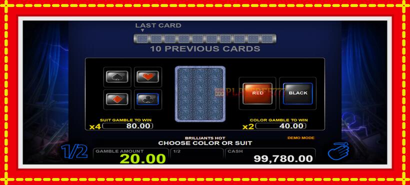 Slot machine Brilliants Hot with access to free game online, picture 3