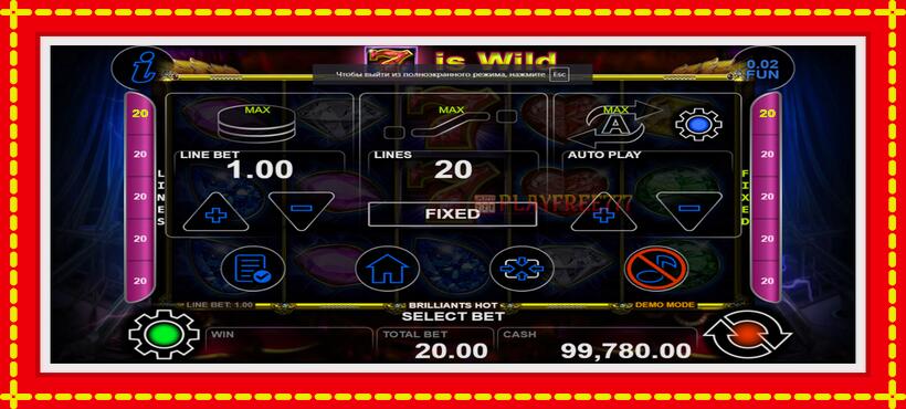 Slot machine Brilliants Hot with access to free game online, picture 5