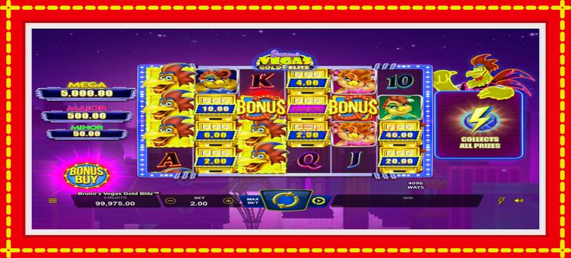 Slot machine Brunos Vegas Gold Blitz with access to free game online, picture 1