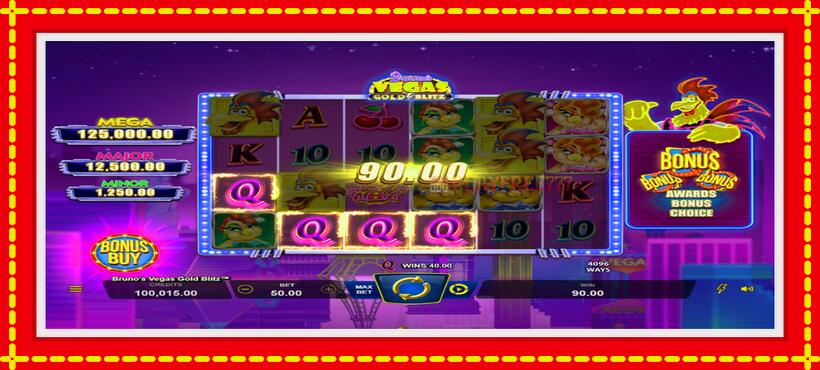 Slot machine Brunos Vegas Gold Blitz with access to free game online, picture 2