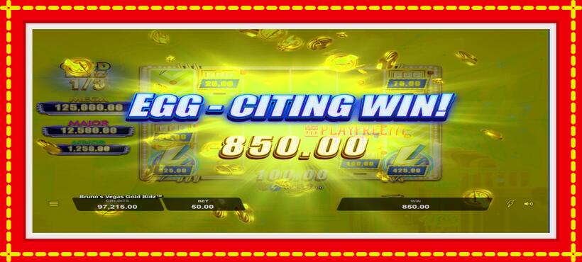 Slot machine Brunos Vegas Gold Blitz with access to free game online, picture 3