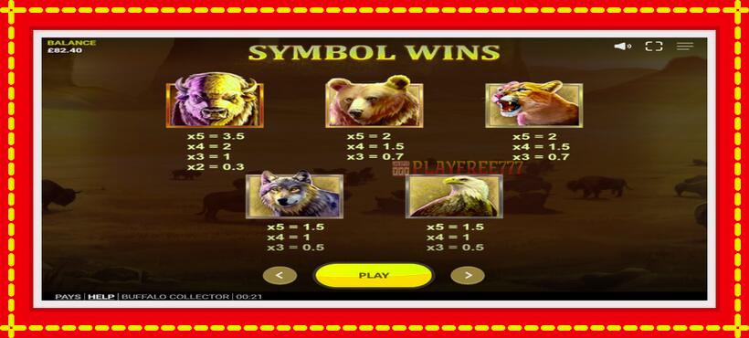 Slot machine Buffalo Collector with access to free game online, picture 7