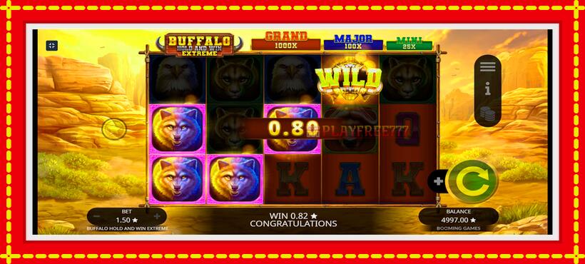 Slot machine Buffalo Hold and Win Extreme with access to free game online, picture 2