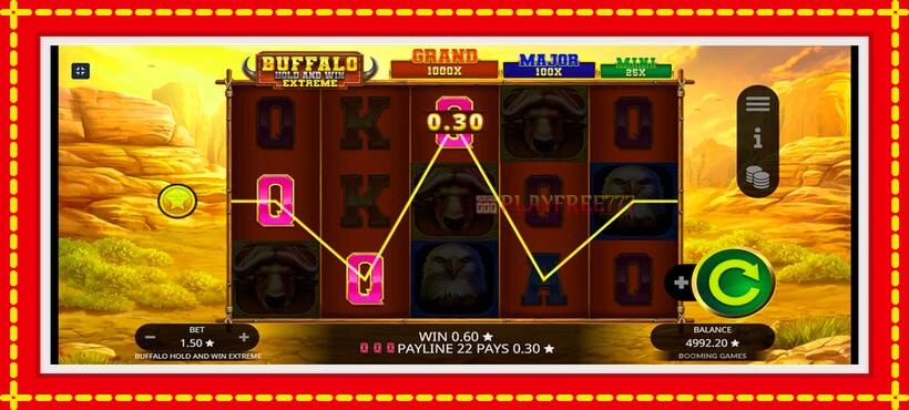 Slot machine Buffalo Hold and Win Extreme with access to free game online, picture 4