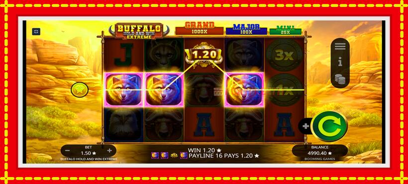 Slot machine Buffalo Hold and Win Extreme with access to free game online, picture 5