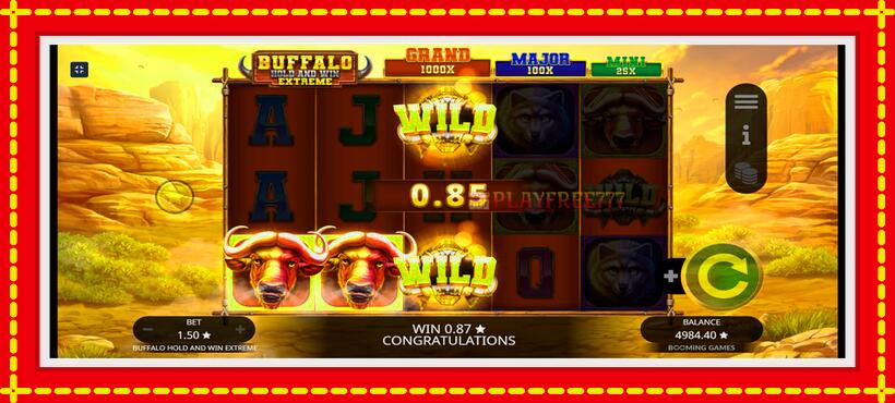 Slot machine Buffalo Hold and Win Extreme with access to free game online, picture 6