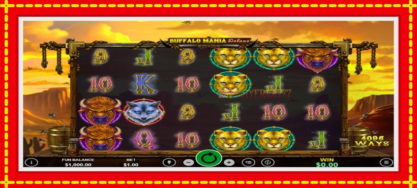 Slot machine Buffalo Mania Deluxe with access to free game online, picture 1