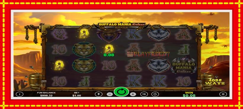 Slot machine Buffalo Mania Deluxe with access to free game online, picture 2