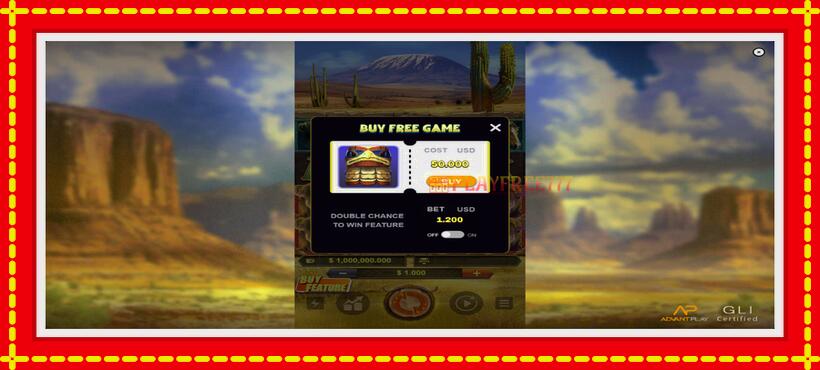 Slot machine Buffalo Rush with access to free game online, picture 2