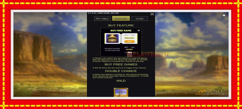 Slot machine Buffalo Rush with access to free game online, picture 7