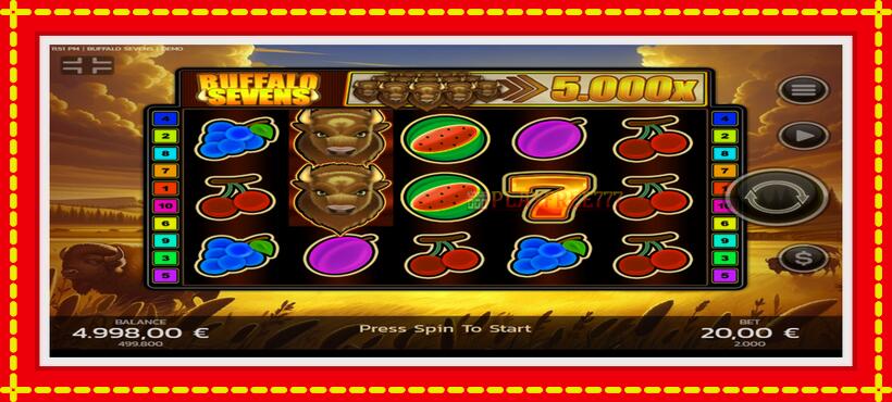 Slot machine Buffalo Sevens with access to free game online, picture 1