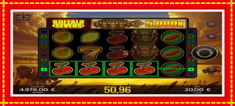 Slot machine Buffalo Sevens with access to free game online, picture 2