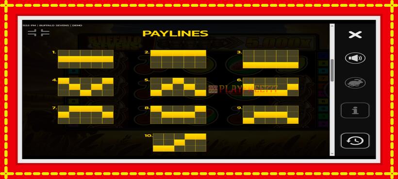 Slot machine Buffalo Sevens with access to free game online, picture 4