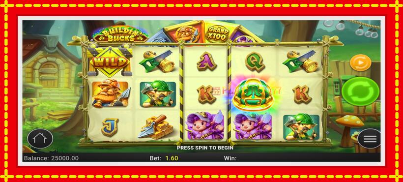 Slot machine Buildin Bucks with access to free game online, picture 2