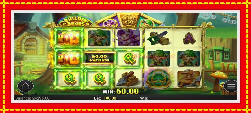 Slot machine Buildin Bucks with access to free game online, picture 3