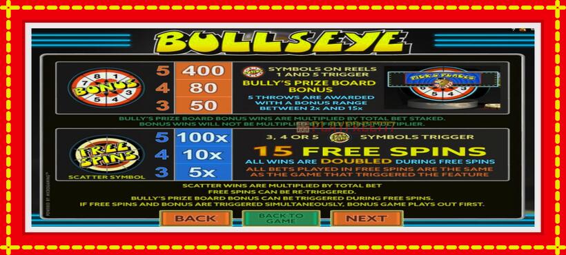 Slot machine Bullseye with access to free game online, picture 7