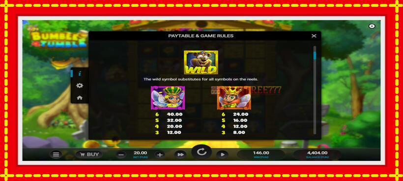 Slot machine Bumble Tumble with access to free game online, picture 5