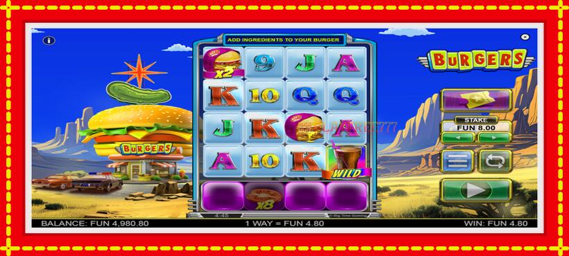 Slot machine Burgers with access to free game online, picture 3