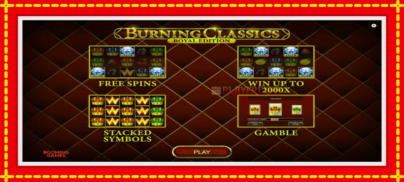 Slot machine Burning Classics Royal Edition with access to free game online, picture 1