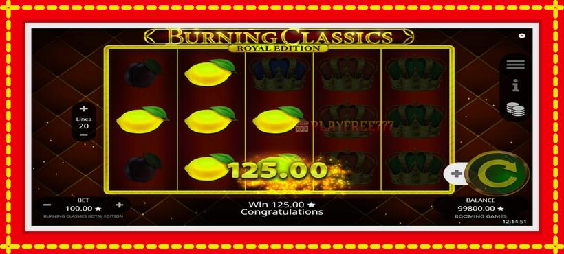 Slot machine Burning Classics Royal Edition with access to free game online, picture 3