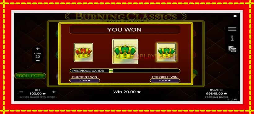 Slot machine Burning Classics Royal Edition with access to free game online, picture 5