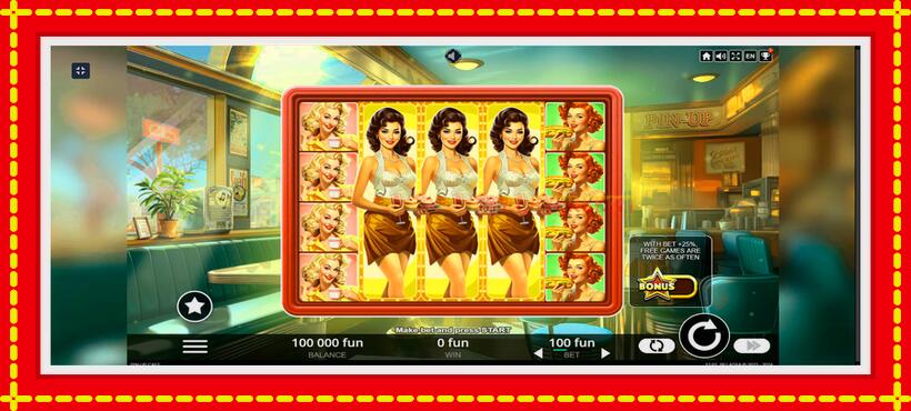 Slot machine Cafe Pin-Up with access to free game online, picture 1