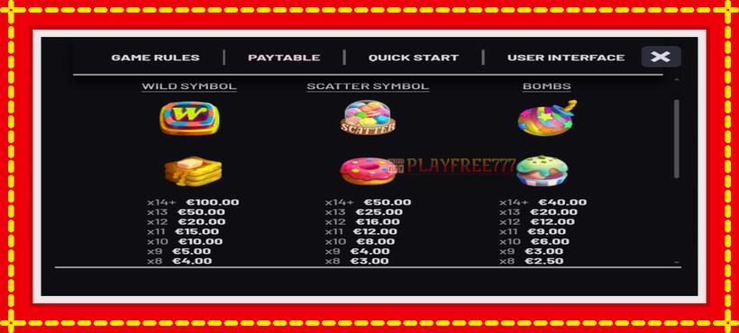 Slot machine Candy Treasures with access to free game online, picture 4