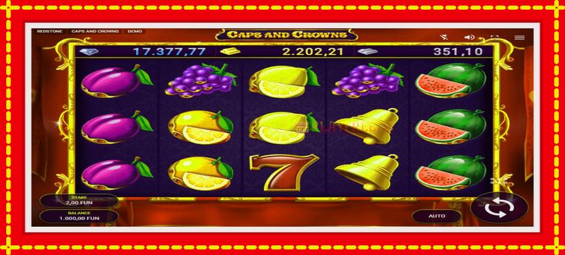 Slot machine Caps and Crowns with access to free game online, picture 1