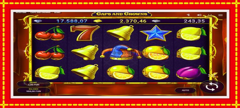 Slot machine Caps and Crowns with access to free game online, picture 2