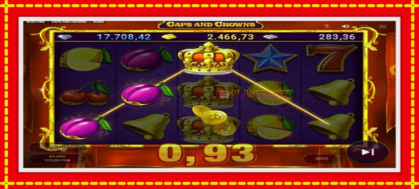 Slot machine Caps and Crowns with access to free game online, picture 3