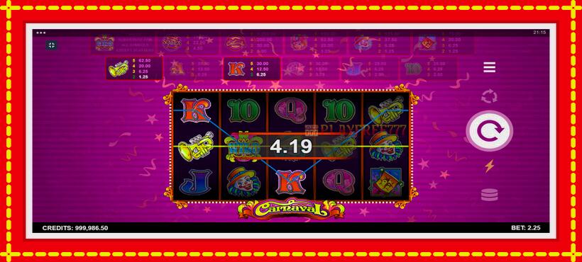 Slot machine Carnaval with access to free game online, picture 3