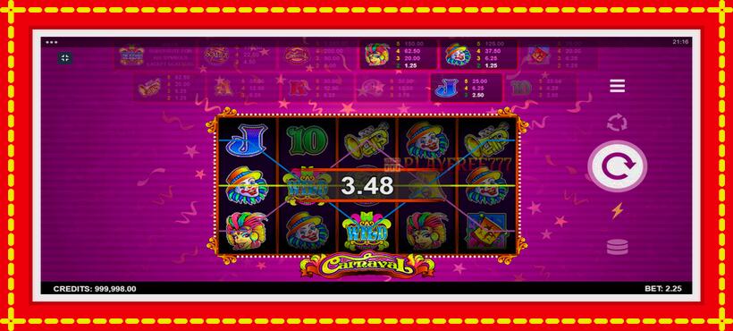 Slot machine Carnaval with access to free game online, picture 6