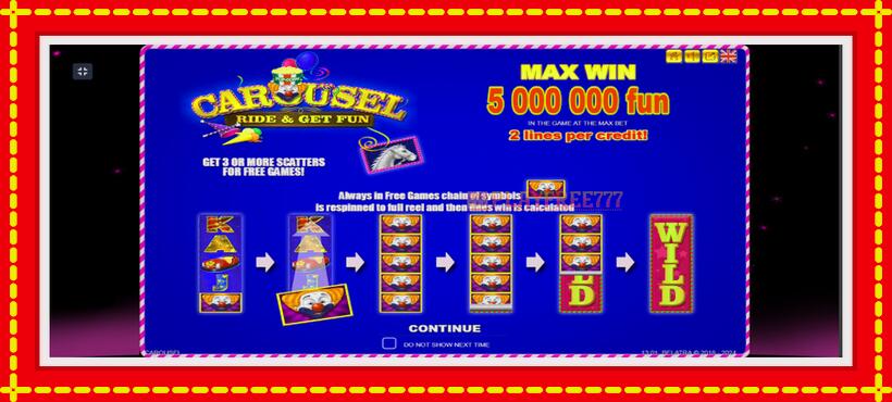 Slot machine Carousel with access to free game online, picture 1