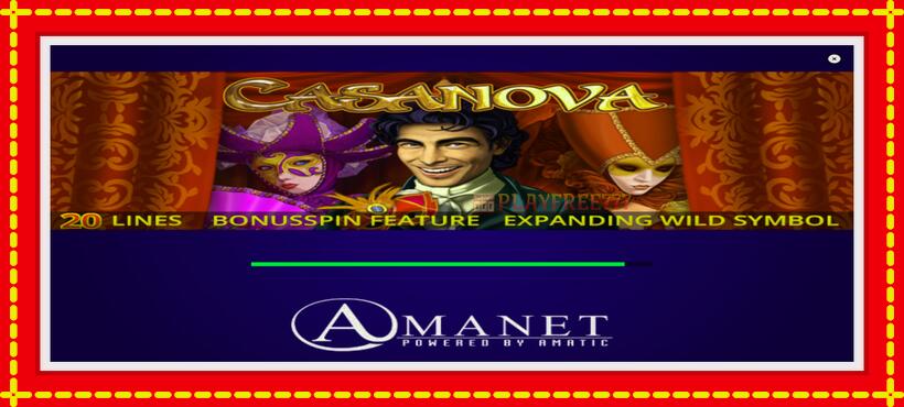 Slot machine Casanova with access to free game online, picture 1