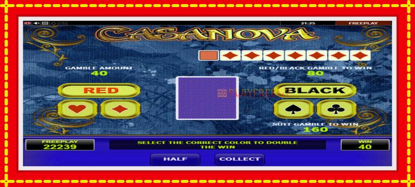 Slot machine Casanova with access to free game online, picture 6