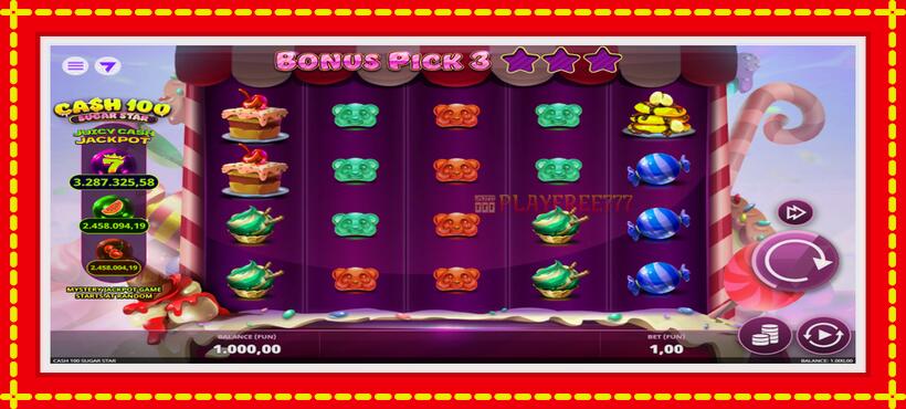 Slot machine Cash 100 Sugar Star with access to free game online, picture 1