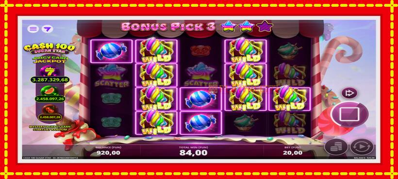 Slot machine Cash 100 Sugar Star with access to free game online, picture 2