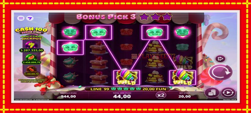 Slot machine Cash 100 Sugar Star with access to free game online, picture 3