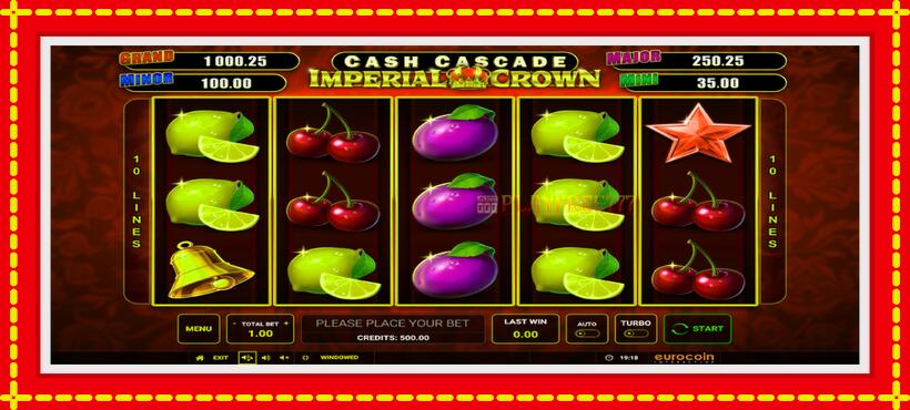 Slot machine Cash Cascade Imperial Crown with access to free game online, picture 1