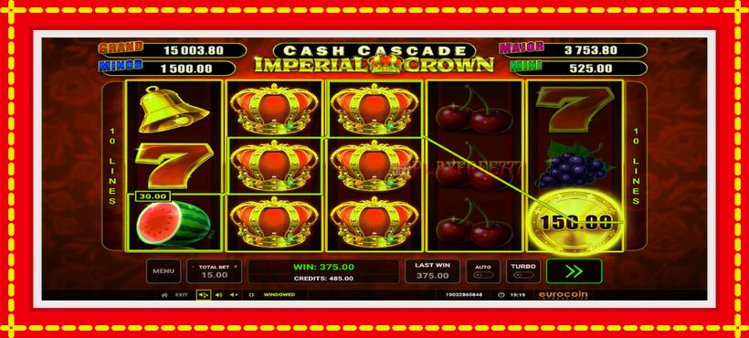 Slot machine Cash Cascade Imperial Crown with access to free game online, picture 2