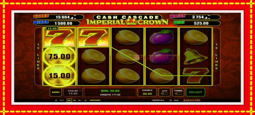 Slot machine Cash Cascade Imperial Crown with access to free game online, picture 3