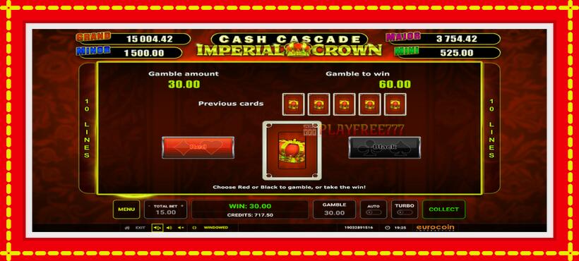 Slot machine Cash Cascade Imperial Crown with access to free game online, picture 4