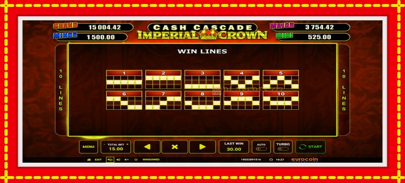 Slot machine Cash Cascade Imperial Crown with access to free game online, picture 6