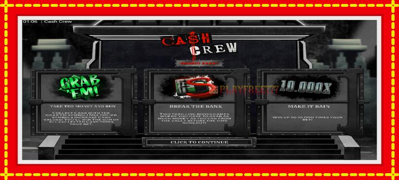 Slot machine Cash Crew with access to free game online, picture 1