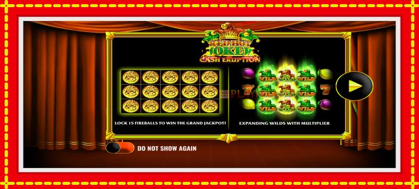 Slot machine Cash Eruption Red Hot Joker with access to free game online, picture 1